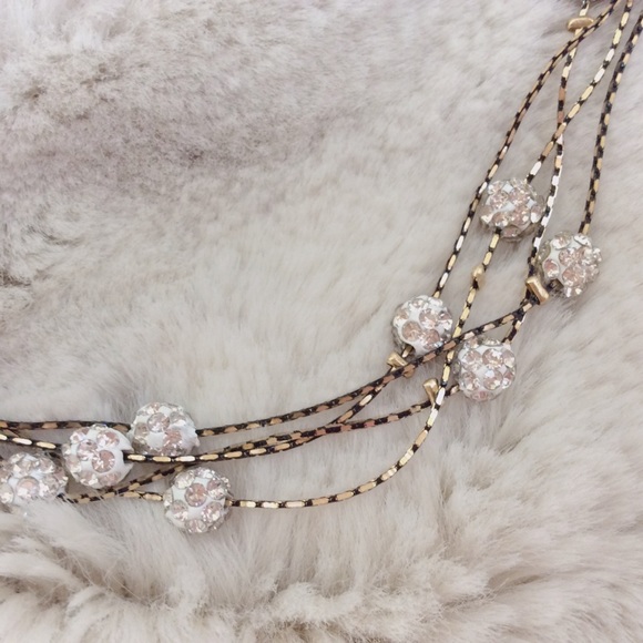 Multilayer Rhinestone Crystal Ball Necklace - Picture 3 of 5